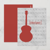 Carte postale de la table de grunge de guitare rou (Devant / Derrière)