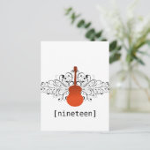 Carte postale de la table de guitare Orange Swirls (Debout devant)