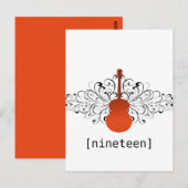 Carte postale de la table de guitare Orange Swirls (Devant / Derrière)