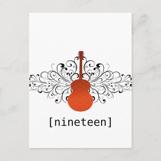Carte postale de la table de guitare Orange Swirls (Devant)