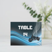 Carte postale de la table de mariage Blue road bik (Debout devant)