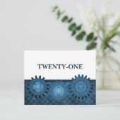 Carte postale de la table des engrenages Steampunk (Debout devant)