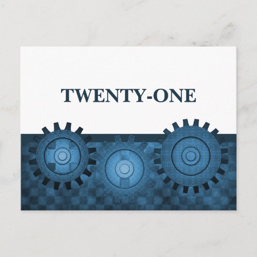 Carte postale de la table des engrenages Steampunk (Devant)