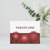 Carte postale de la table des engrenages Steampunk (Debout devant)