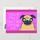 Carte postale de la tasse d'un Pug (Devant / Derrière)