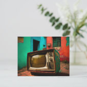 Carte postale de la télévision rétro colorée (Debout devant)