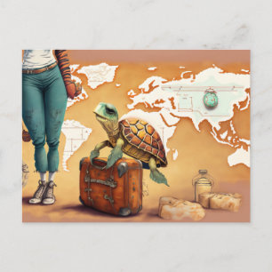 Carte postale de la Tortue voyageuse   Aventure mi