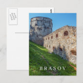 Carte postale de la tour de guet de Brașov en Roum (Devant / Derrière)