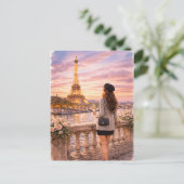 Carte postale de la Tour Eiffel de Paris (Debout devant)