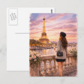 Carte postale de la Tour Eiffel de Paris (Devant / Derrière)