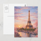 Carte postale de la Tour Eiffel de Paris (Devant / Derrière)