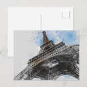 Carte postale de la tour Eiffel élégante Paris – f (Devant / Derrière)