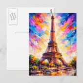 Carte postale de la Tour Eiffel - Paris (Devant / Derrière)