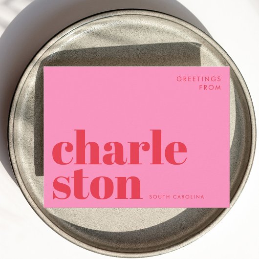 Carte postale de la typographie de Charleston Caro