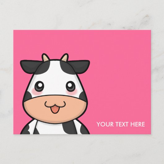 Carte postale de la vache Cute Kawaii (Devant)