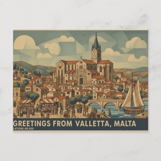 Carte postale de La Valette Malte  (Devant)