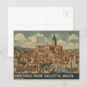 Carte postale de La Valette Malte  (Devant / Derrière)