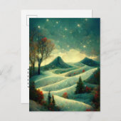 Carte postale de la vallée de Noël fantaisiste Log (Devant / Derrière)