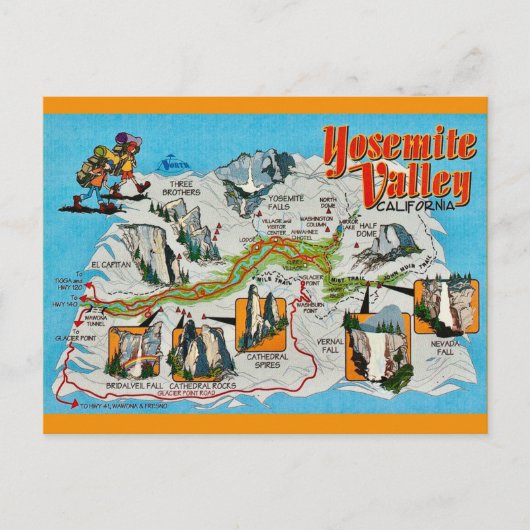 Carte postale de la vallée de Yosemite (Devant)