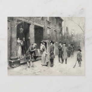 Carte postale de la veille de Noël dans le temps c