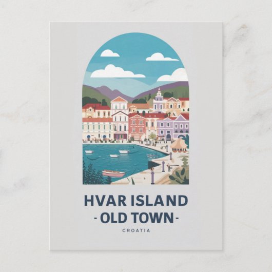 Carte postale de la vieille ville de Hvar - Explor (Devant)