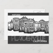 Carte postale de la vieille ville de Placerville, (Devant / Derrière)