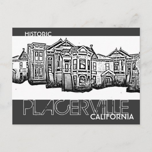 Carte postale de la vieille ville de Placerville, (Devant)