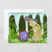 Carte postale de la Vierge qui combat le Virus (Devant / Derrière)