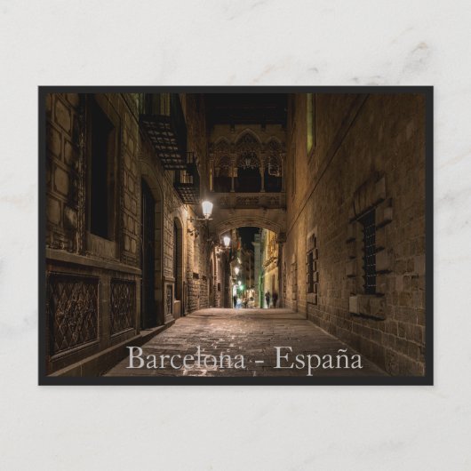 Carte postale de la ville de Barcelone, Espagne (Devant)
