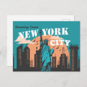 Carte postale de la ville de New York (Devant / Derrière)