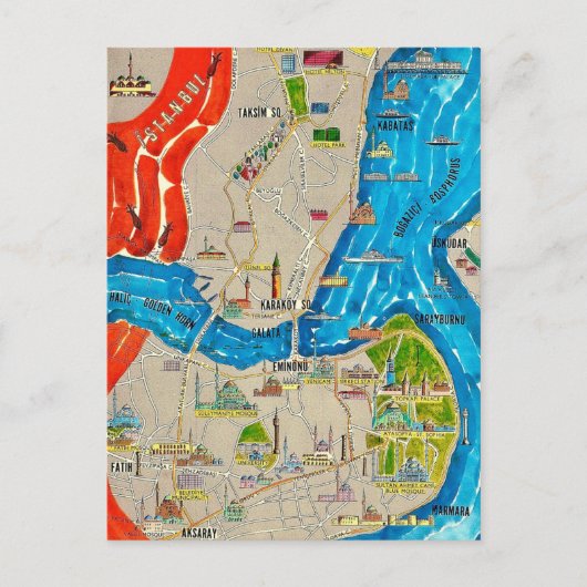 Carte postale de la ville d'Istanbul (Devant)