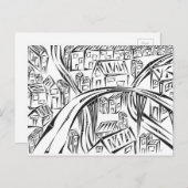 Carte postale de la ville encerclée (Devant / Derrière)