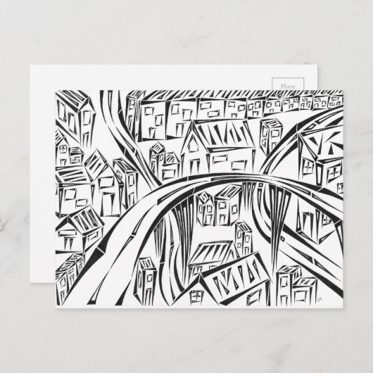 Carte postale de la ville encerclée (Devant / Derrière)