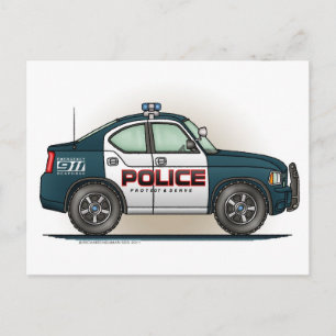 Carte postale de la voiture de police intercepteur