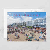 Carte postale de la vue de la plage d'Eastbourne (Devant / Derrière)