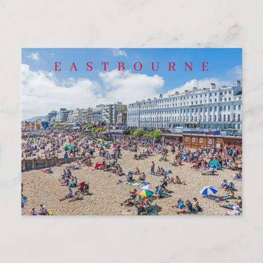 Carte postale de la vue de la plage d'Eastbourne (Devant)