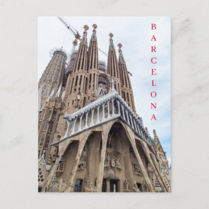 Carte postale de la vue de la Sagrada Familia de B