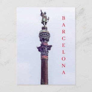 Carte postale de la vue du monument de Barcelone