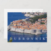 Carte postale de la vue panoramique de Dubrovnik (Devant / Derrière)
