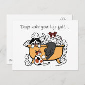 Carte postale de Labrador noir de dessin animé Tem (Devant / Derrière)