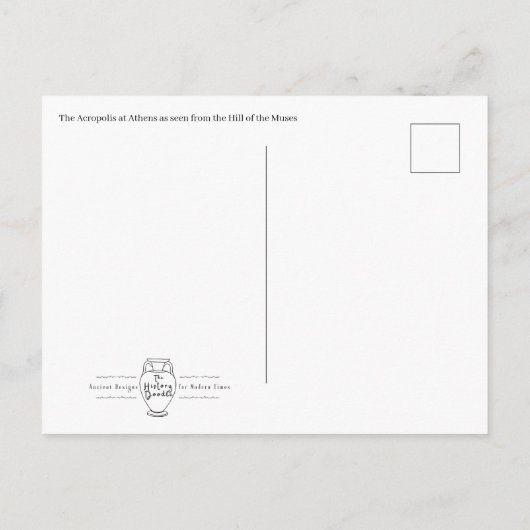 Carte postale de l'Acropole d'Athènes (Dos)
