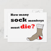 Carte postale de l'activiste du singe de Sock (Devant / Derrière)