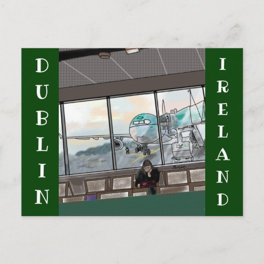Carte postale de l'aéroport de Dublin Irlande (Devant)