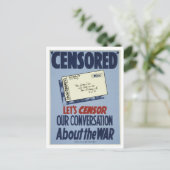Carte postale de l'affiche de la censure 2ème guer (Debout devant)
