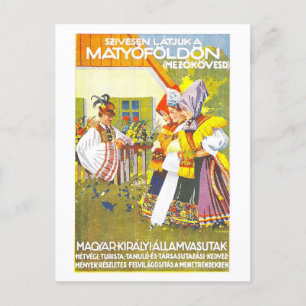 Carte postale de l'affiche de voyage de Hongrie vi