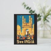 Carte postale de l'affiche de voyage en Inde (Debout devant)
