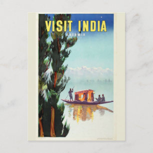 Carte postale de l'affiche de voyage en Inde