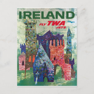 Carte postale de l'affiche de voyage Irlande vinta