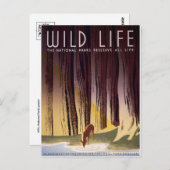 Carte postale de l'affiche des parcs nationaux WPA (Devant / Derrière)