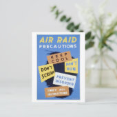 Carte postale de l'affiche des précautions de raid (Debout devant)
